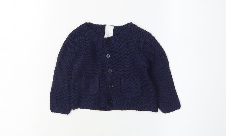 Jasper Conran Junior Girls Blue Knit Cardigan, 3-6 Months