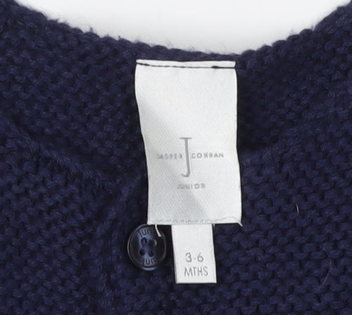 Jasper Conran Junior Girls Blue Knit Cardigan, 3-6 Months