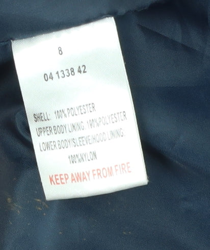 Peter Storm Women's Blue Parka Jacket Size 8 Hooded