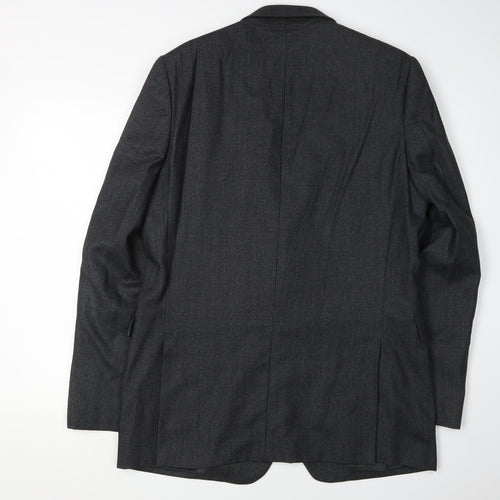 Jaeger Men's Black Wool Blazer 42L Regular Fit