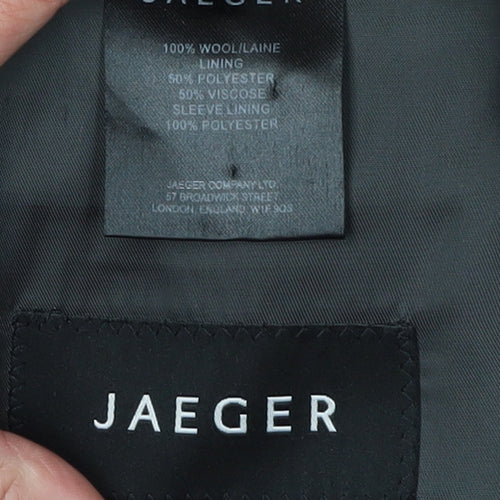 Jaeger Men's Black Wool Blazer 42L Regular Fit