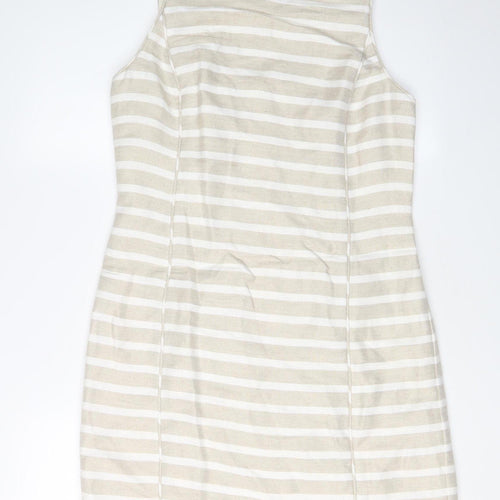 Banana Republic Women's Beige Striped Sheath Dress Size 8