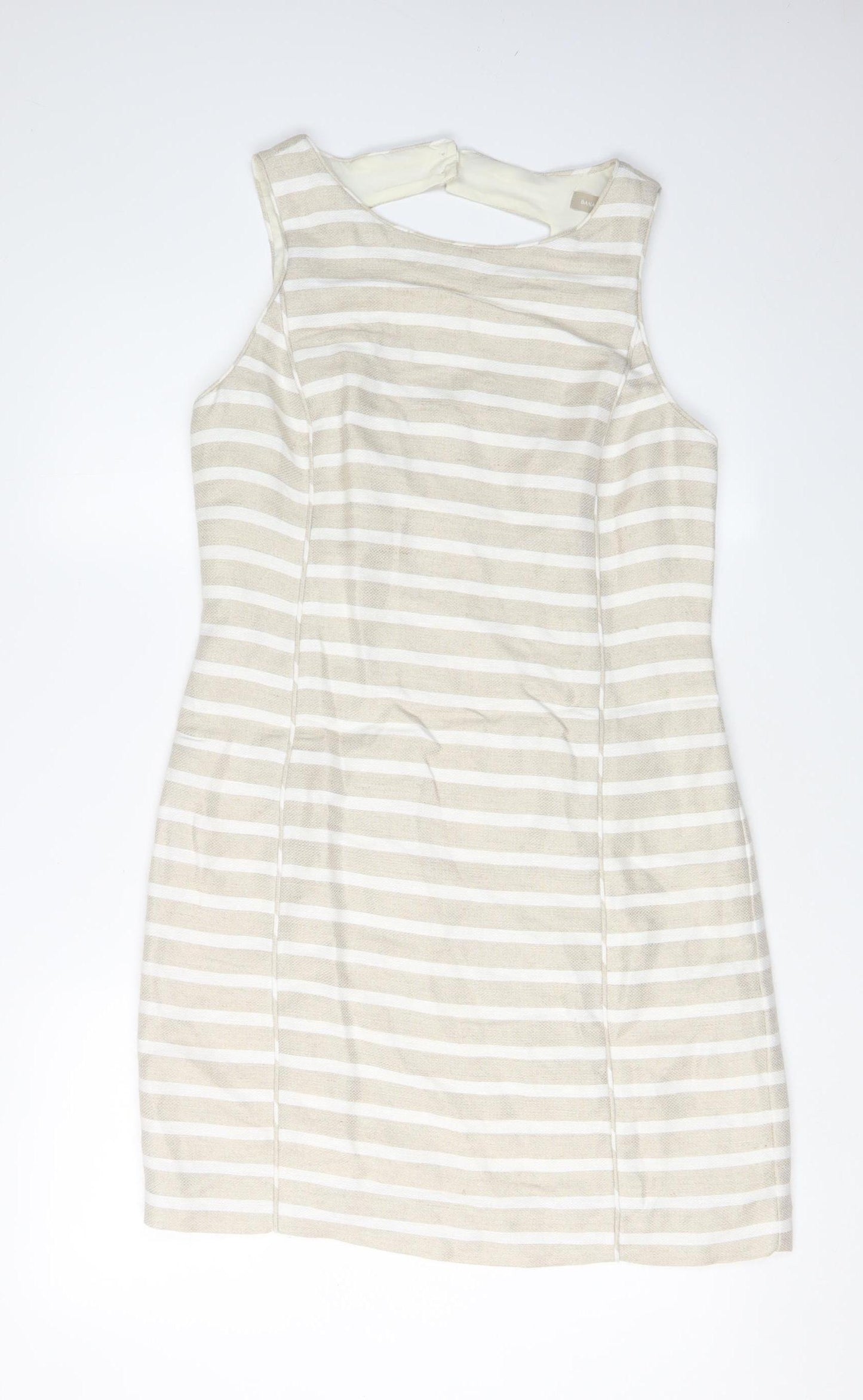 Banana Republic Women's Beige Striped Sheath Dress Size 8