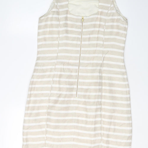 Banana Republic Women's Beige Striped Sheath Dress Size 8
