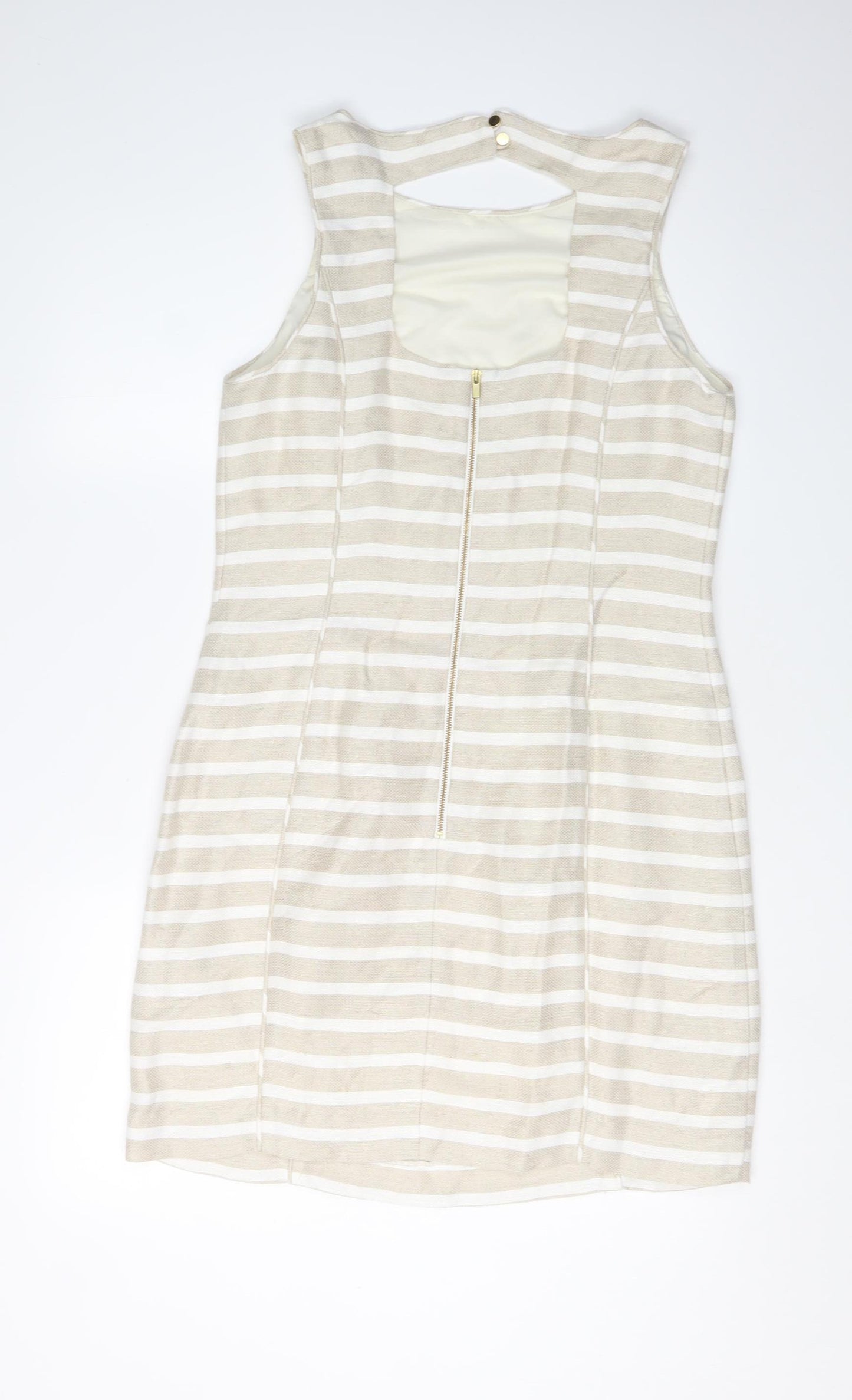 Banana Republic Women's Beige Striped Sheath Dress Size 8