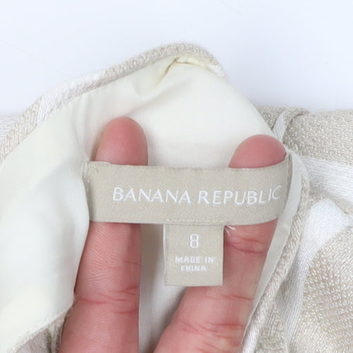 Banana Republic Women's Beige Striped Sheath Dress Size 8