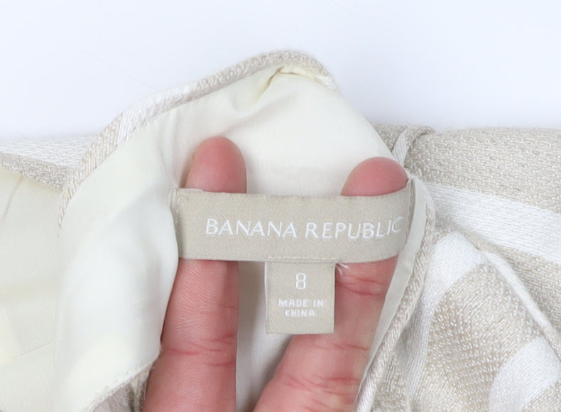 Banana Republic Women's Beige Striped Sheath Dress Size 8