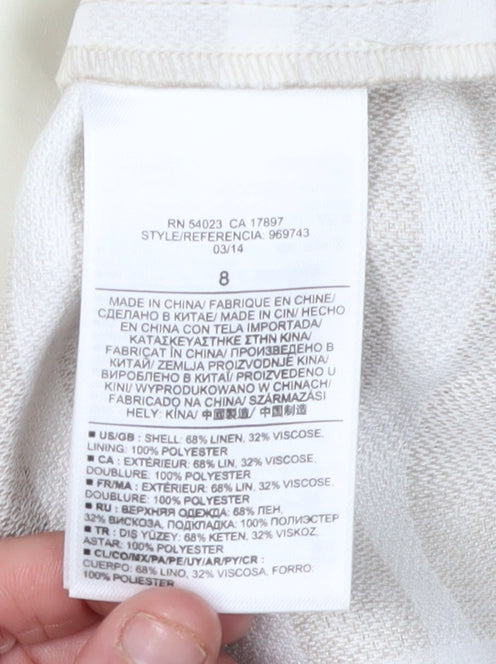 Banana Republic Women's Beige Striped Sheath Dress Size 8