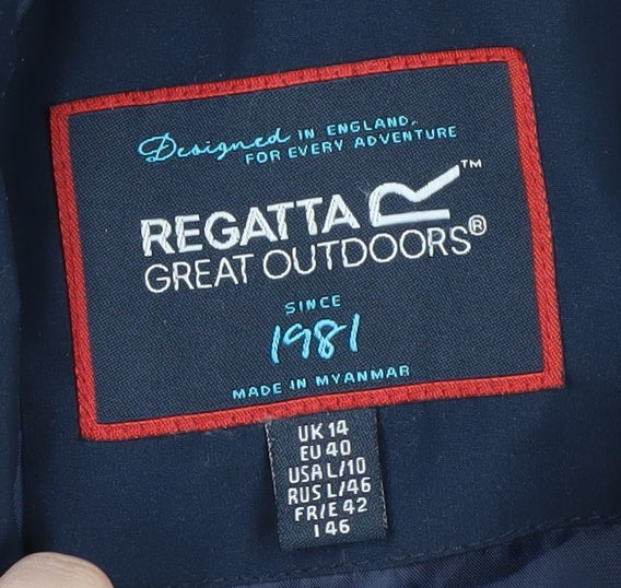 Regatta Women's Blue Parka Jacket UK 14 Casual