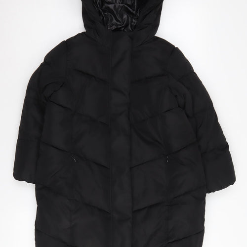 Marks and Spencer Girls Black Puffer Jacket, 6-7 Years