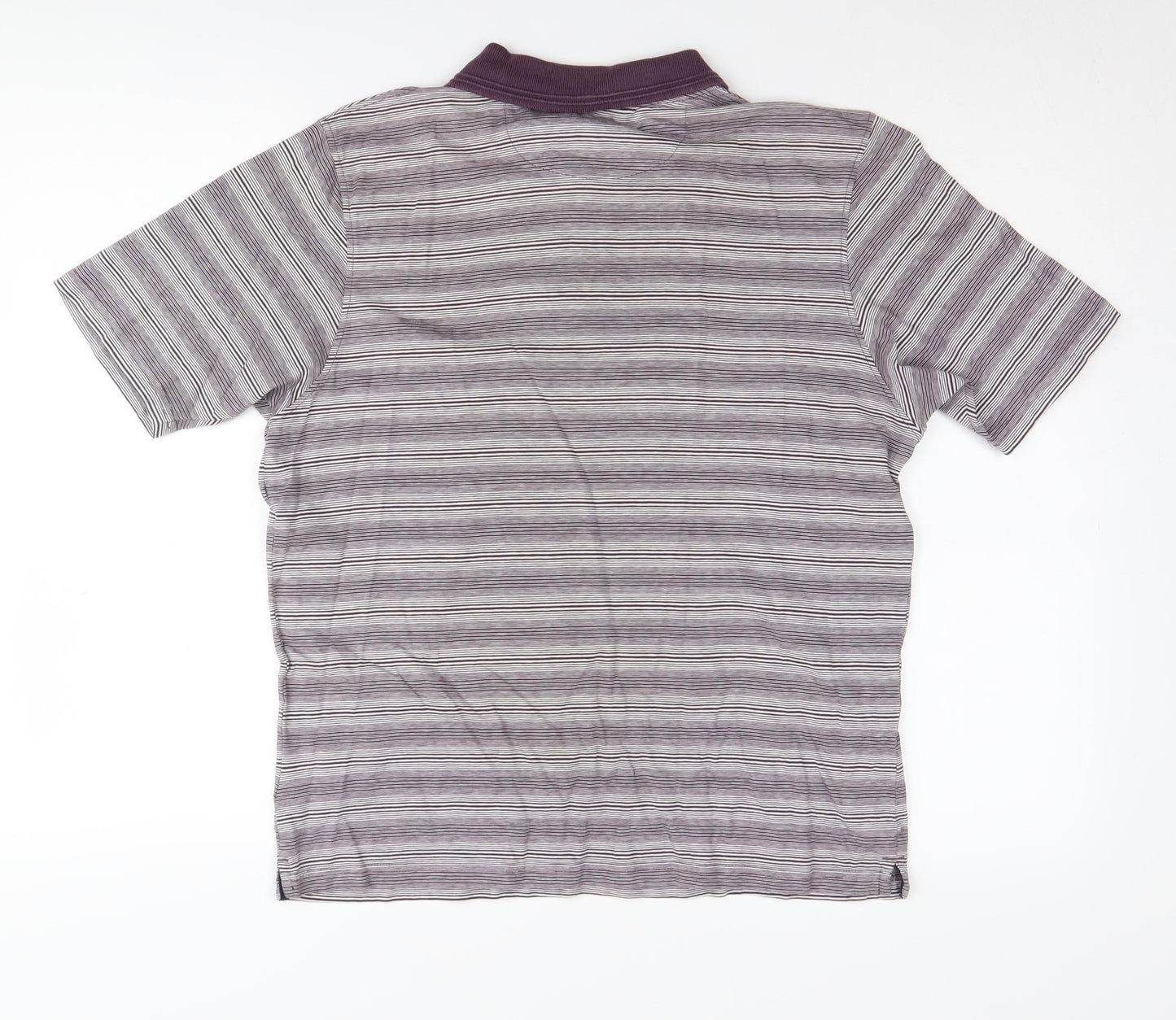 James Pringle Men's Purple Striped Polo Shirt S