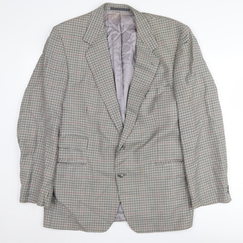 Magee Men's Grey Check Blazer 44R Single-Breasted