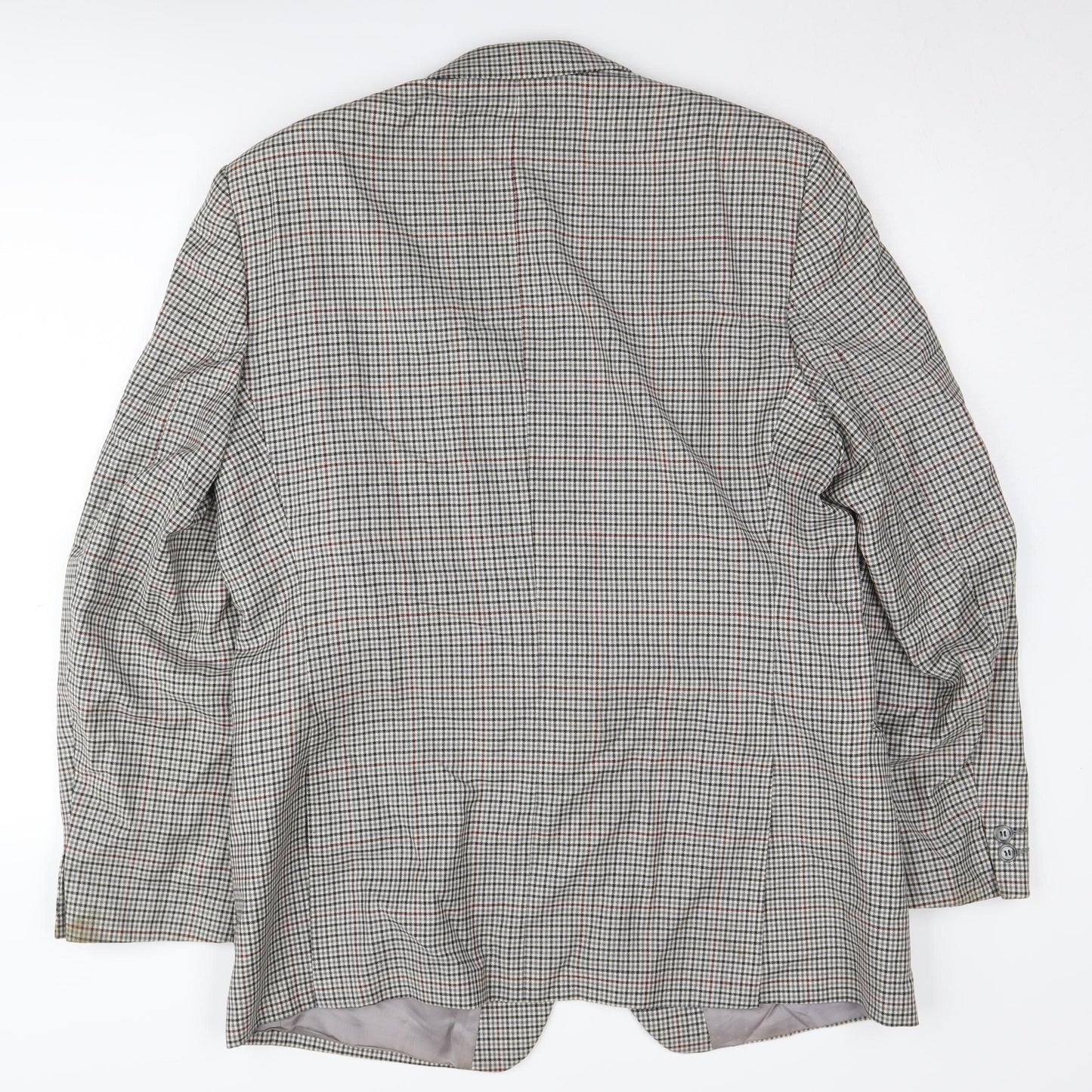 Magee Men's Grey Check Blazer 44R Single-Breasted