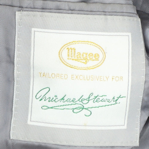 Magee Men's Grey Check Blazer 44R Single-Breasted