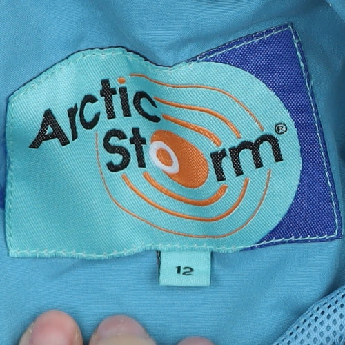 Arctic Storm Women's Blue Hooded Parka Jacket Size 12