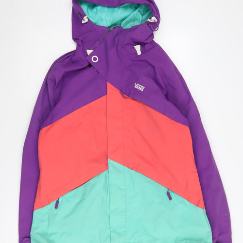 Vans Women's Purple Multicolour Puffer Jacket L