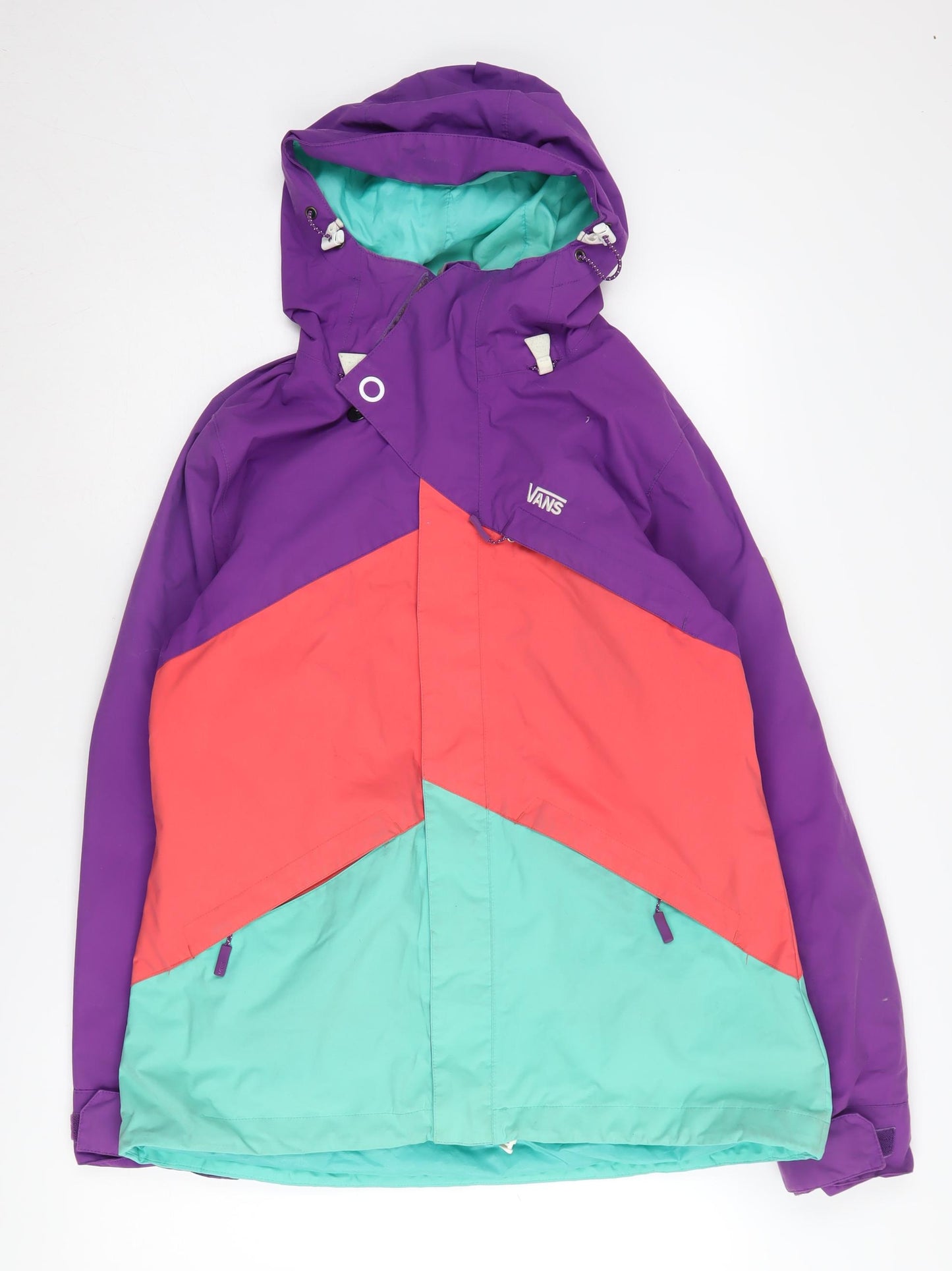 Vans Women's Purple Multicolour Puffer Jacket L