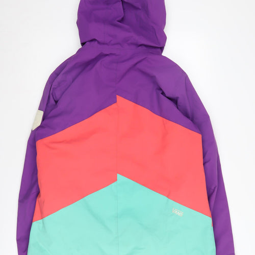 Vans Women's Purple Multicolour Puffer Jacket L