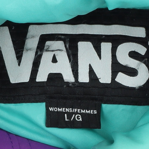 Vans Women's Purple Multicolour Puffer Jacket L