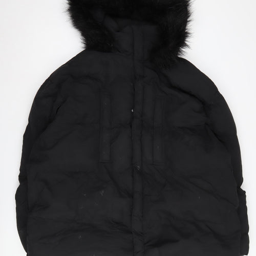 Boohoo Women's Black Puffer Jacket, Size 18