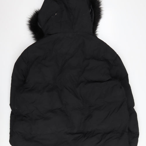 Boohoo Women's Black Puffer Jacket, Size 18