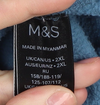 Marks and Spencer Men's Blue Fleece Jacket 2XL