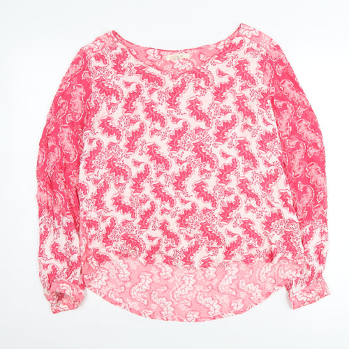 White Stuff Women's Pink Floral Blouse UK 8 Viscose