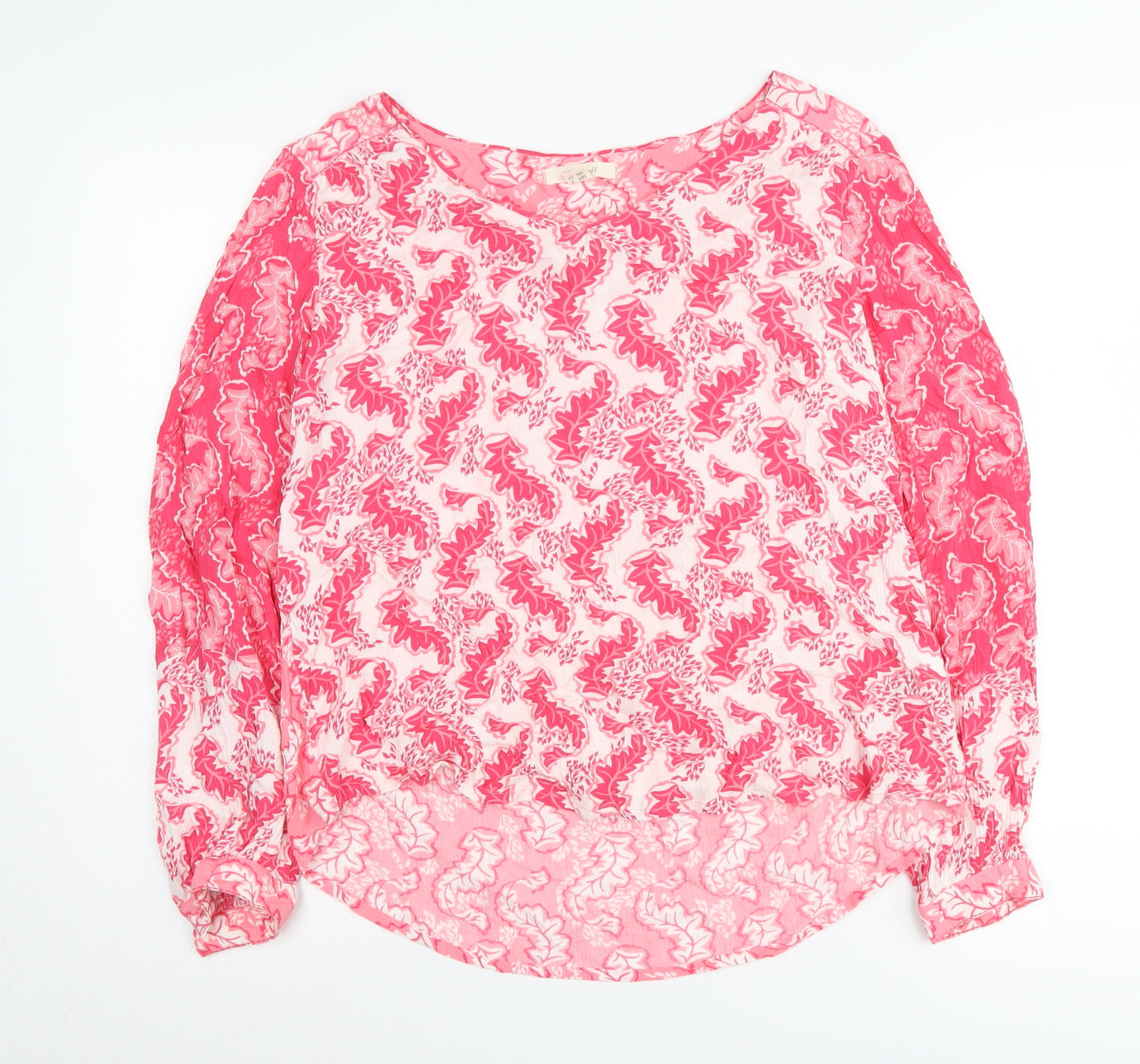 White Stuff Women's Pink Floral Blouse UK 8 Viscose