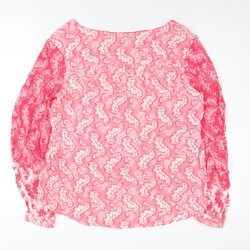 White Stuff Women's Pink Floral Blouse UK 8 Viscose