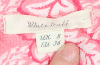 White Stuff Women's Pink Floral Blouse UK 8 Viscose