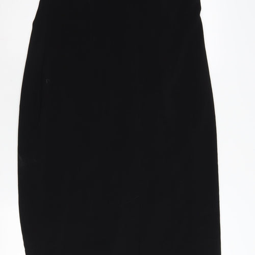 Roman Originals Black Sheath Dress - Elegant V-Neck, Party Size 14
