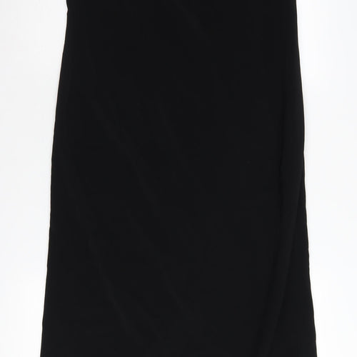 Roman Originals Black Sheath Dress - Elegant V-Neck, Party Size 14