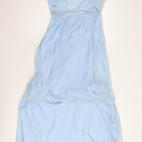 Lace & Beads Women's Blue Fit & Flare Party Dress S