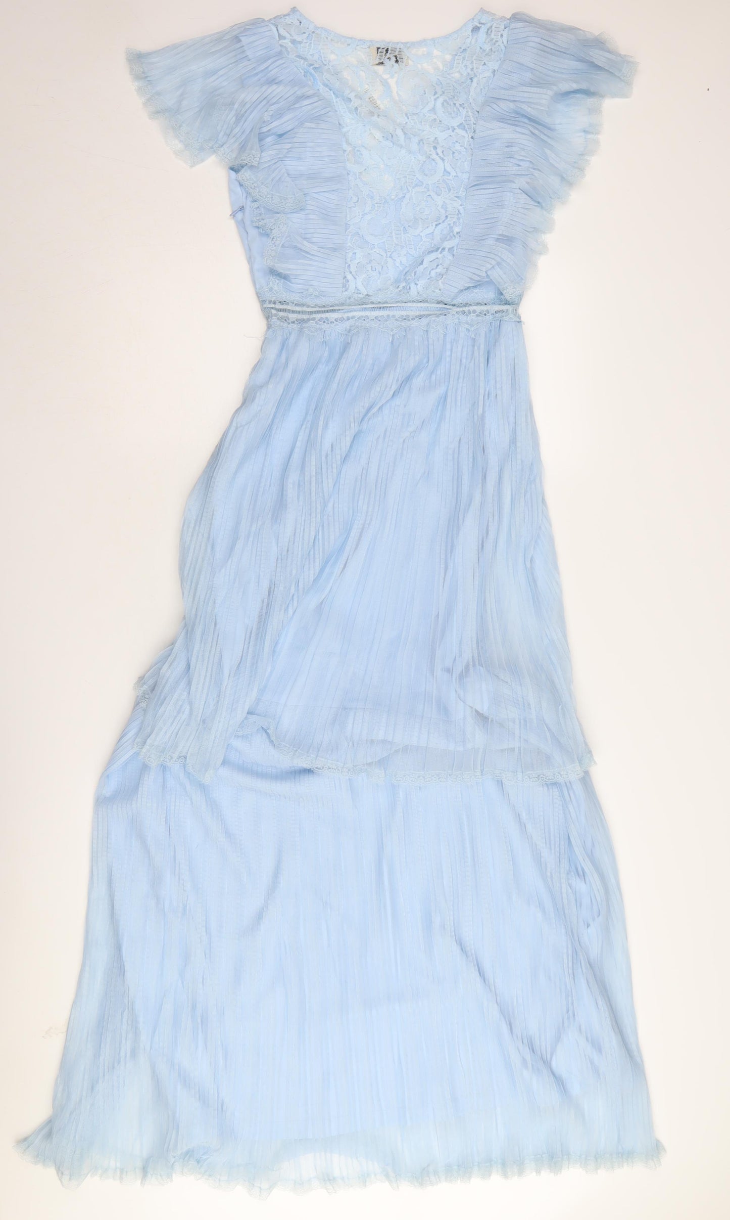 Lace & Beads Women's Blue Fit & Flare Party Dress S