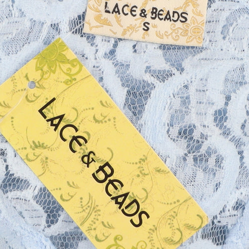 Lace & Beads Women's Blue Fit & Flare Party Dress S