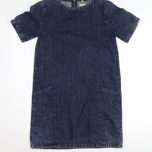 TOPSHOP Women’s Blue Denim Shift Dress Size 6