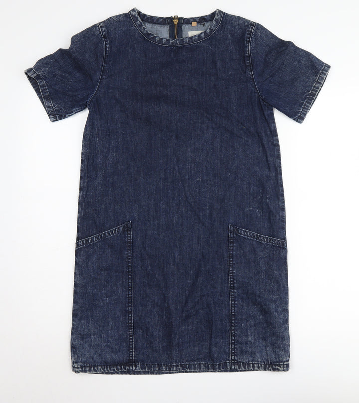 TOPSHOP Women’s Blue Denim Shift Dress Size 6