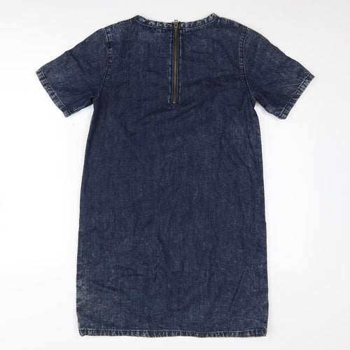 TOPSHOP Women’s Blue Denim Shift Dress Size 6
