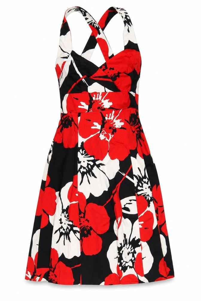 Front view of Wallis Women's Floral Halter A-Line Dress, size 8