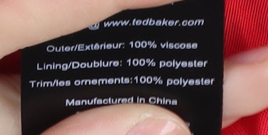 Ted Baker Women's Red A-Line Floral Dress Size 8