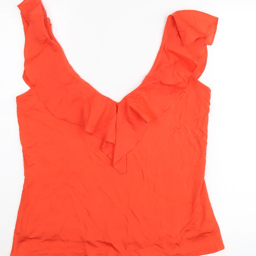 Coast Women's Orange Ruffle Blouse Size 16