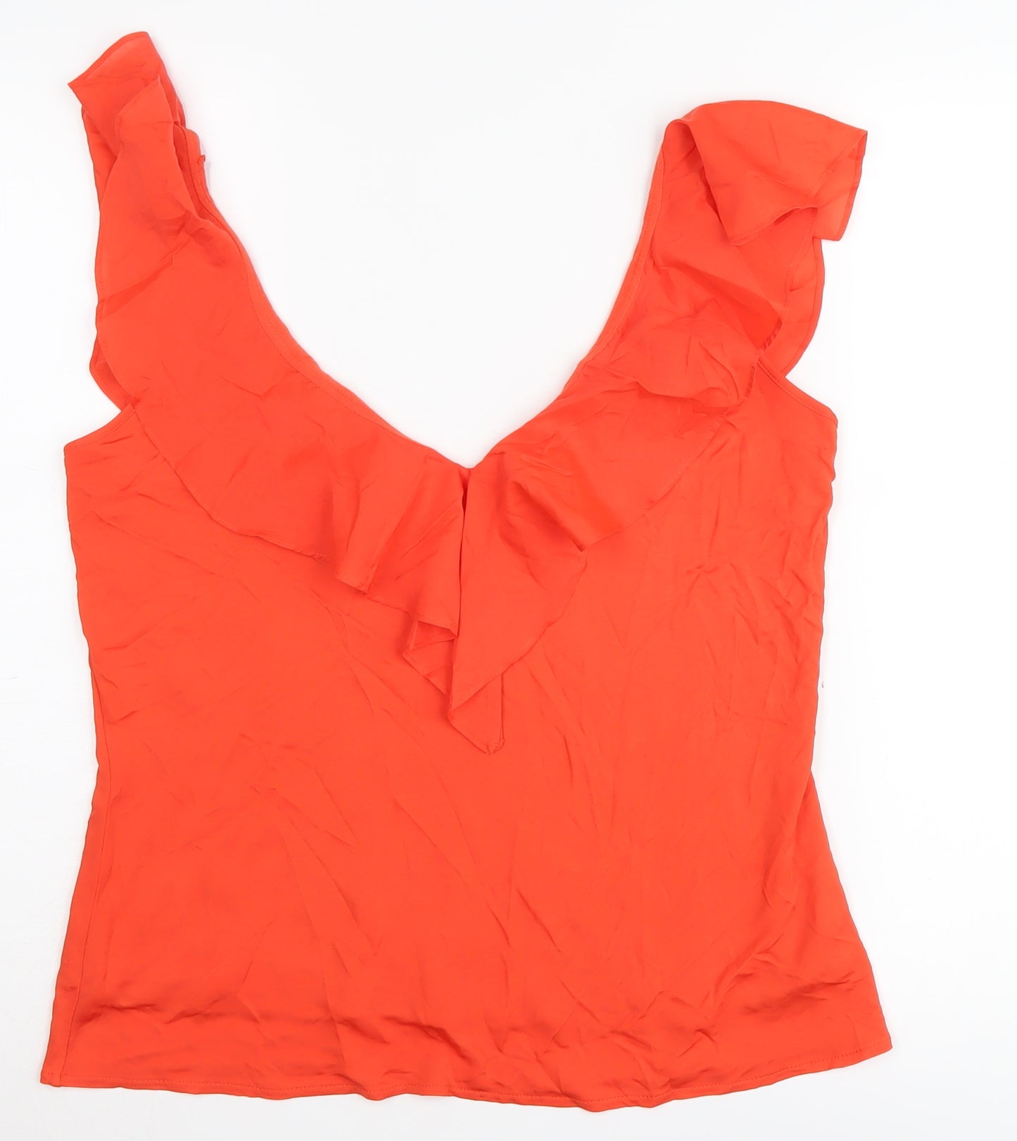 Coast Women's Orange Ruffle Blouse Size 16