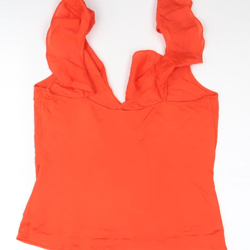 Coast Women's Orange Ruffle Blouse Size 16