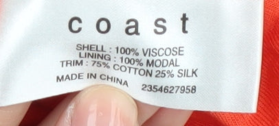 Coast Women's Orange Ruffle Blouse Size 16