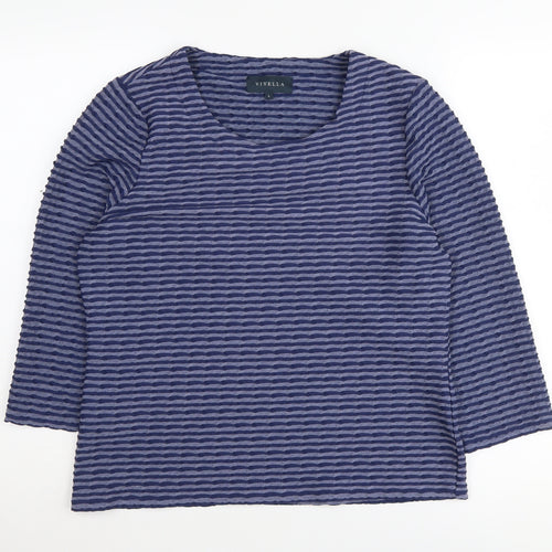 Viyella Women's Blue Striped Jumper Size L