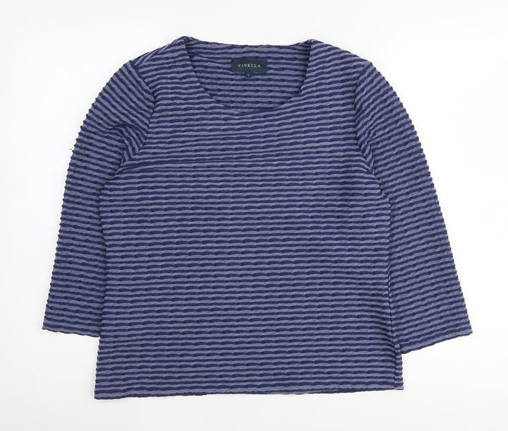 Viyella Women's Blue Striped Jumper Size L