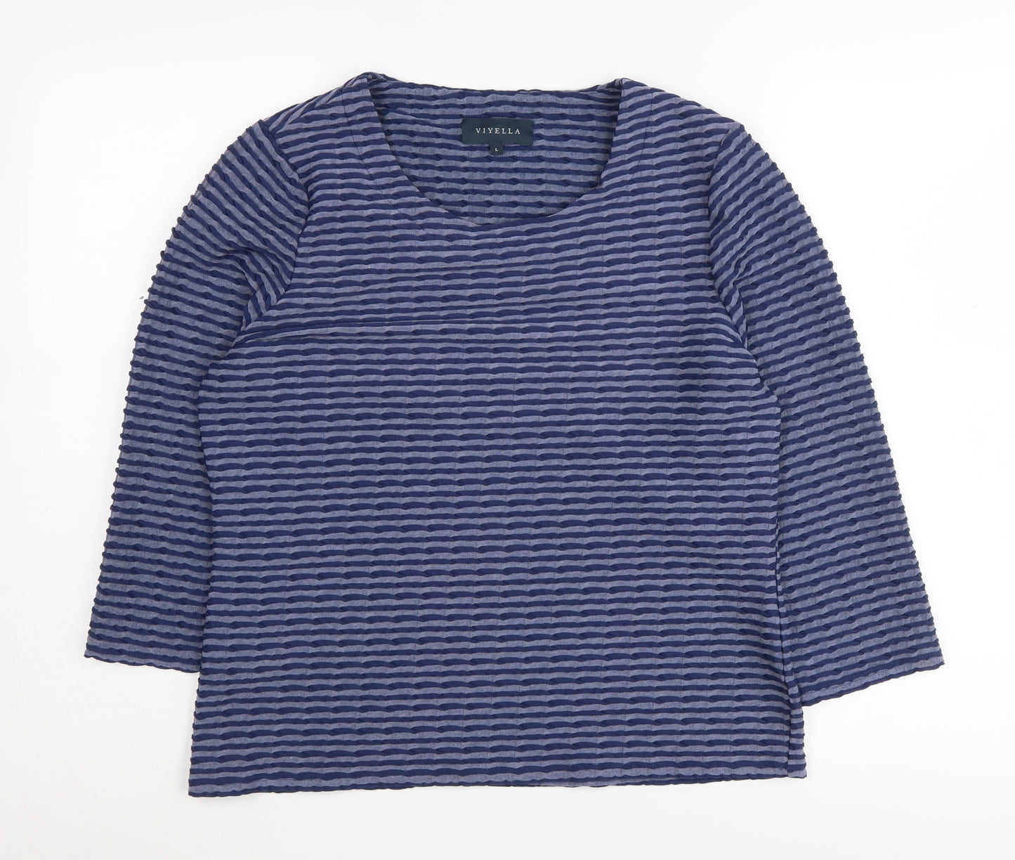 Viyella Women's Blue Striped Jumper Size L
