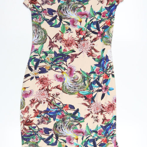 Linea Women's Multicoloured Floral Bodycon Dress Size 10