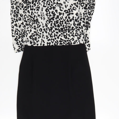 Mango Women's Black Animal Print XS Sheath Dress
