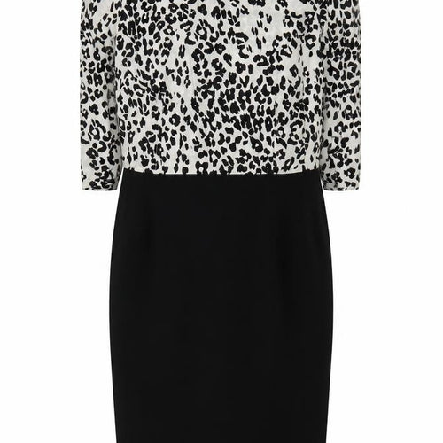 Mango Women's Black Animal Print XS Sheath Dress